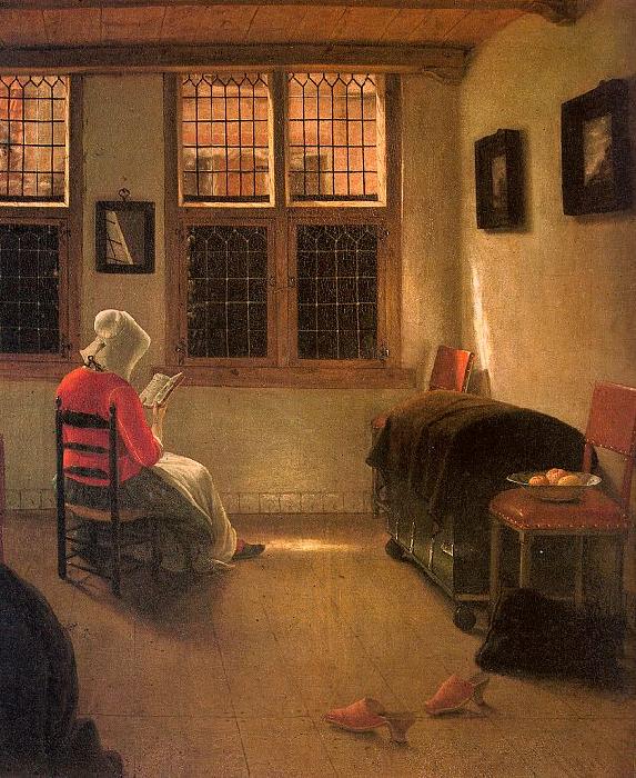 Pieter Janssens Elinga Woman Reading_l oil painting picture